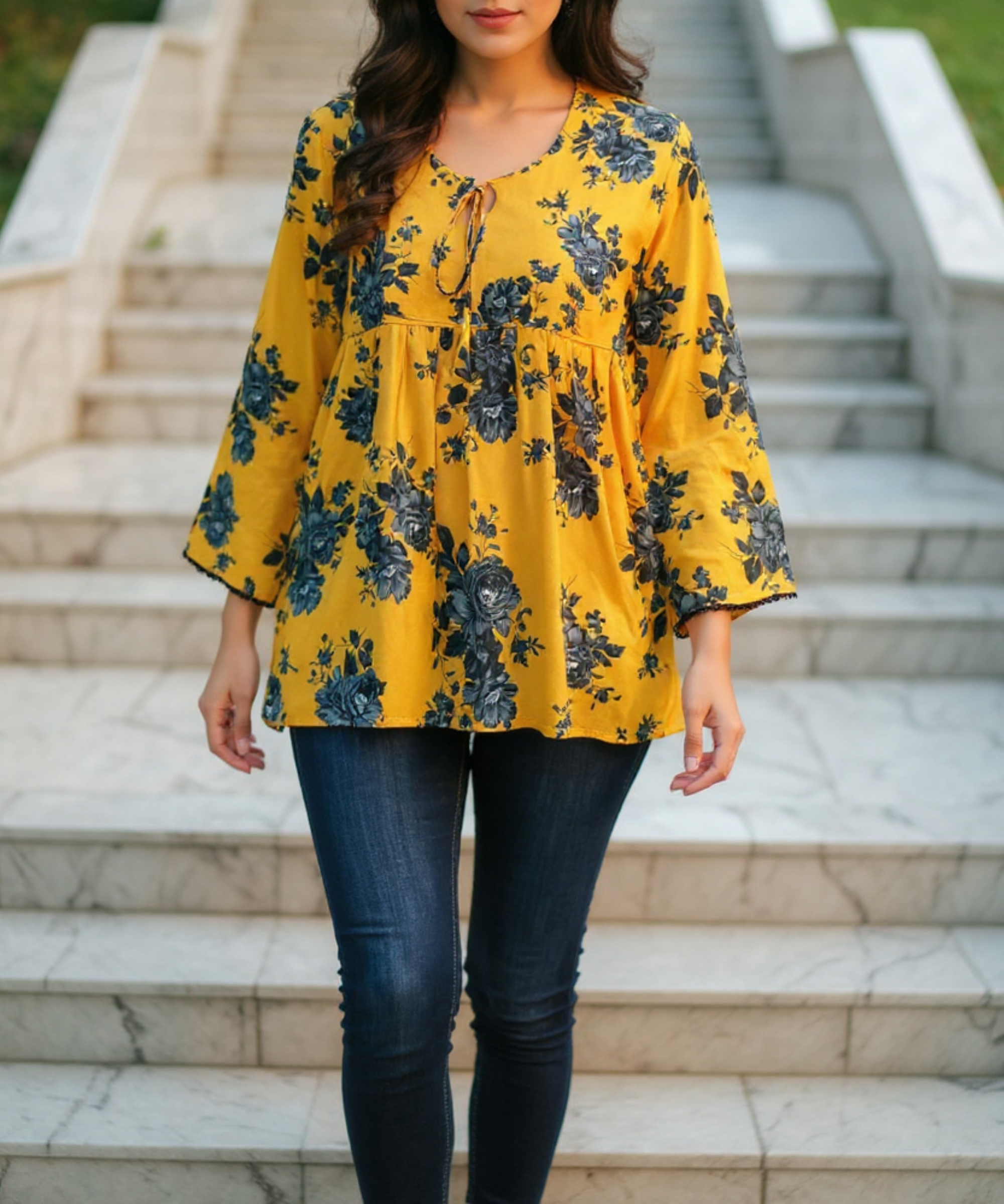 Floral Top - Yellow