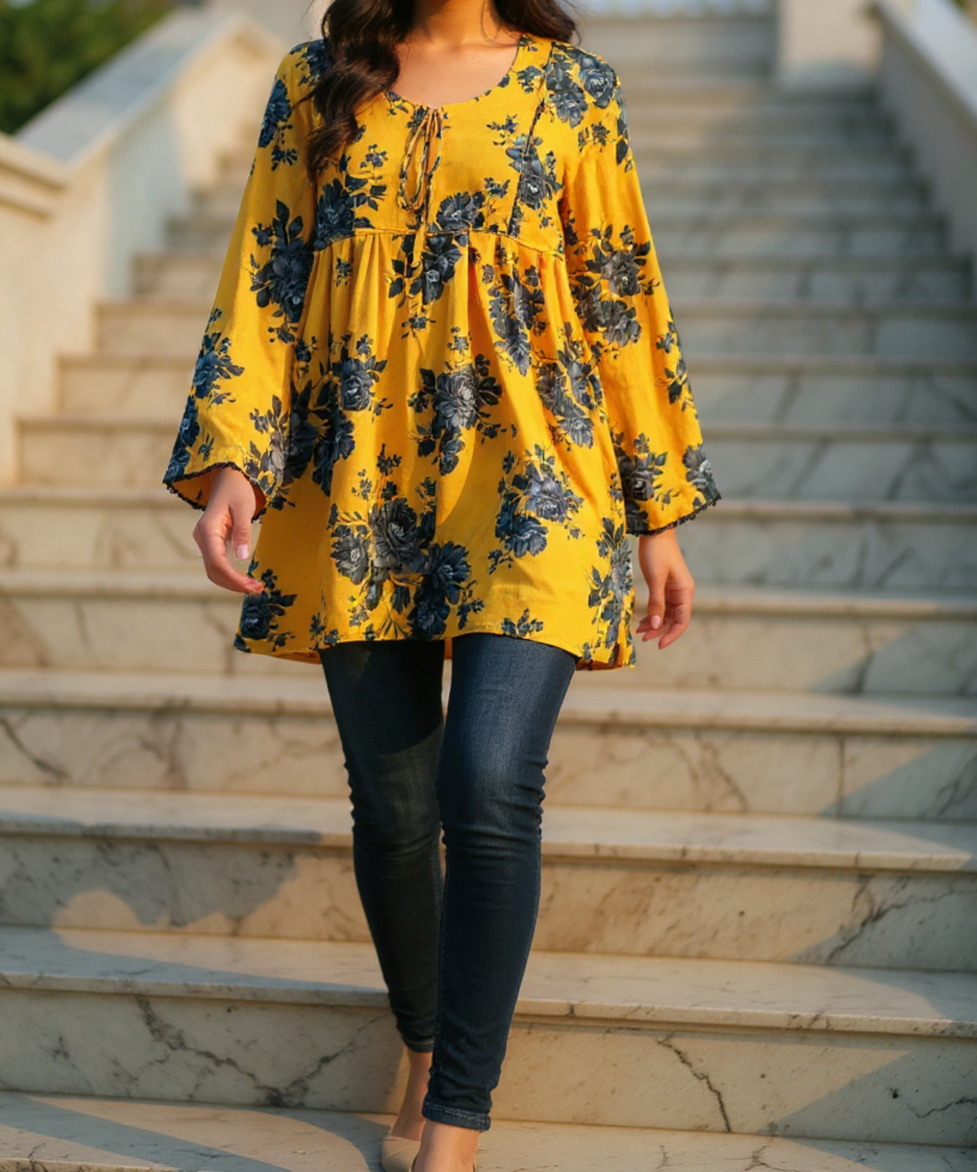 Floral Top - Yellow